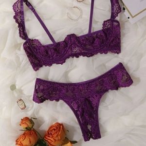 SHEIN floral lace lingerie set